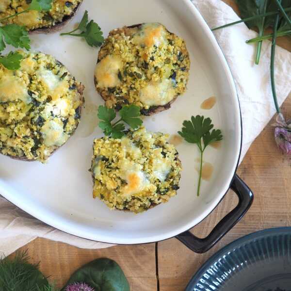 Pieczarki portobello faszerowane kuskusem 