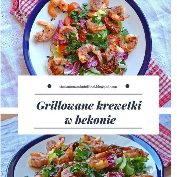 Grillowane krewetki w bekonie