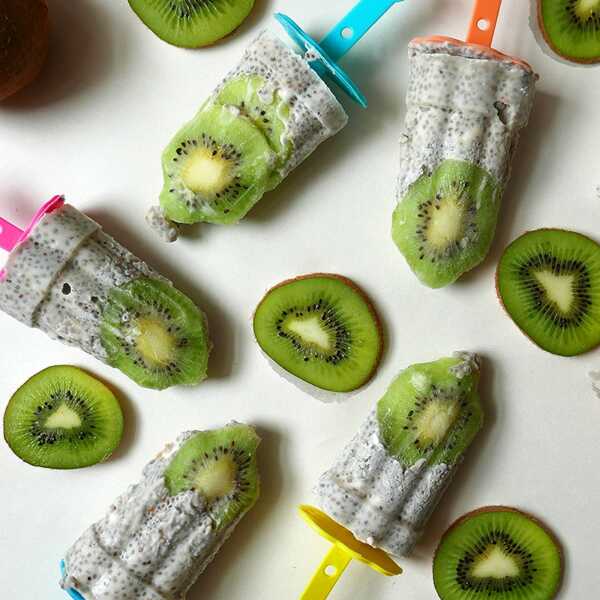 Kokosowe popsicles z chia i kiwi