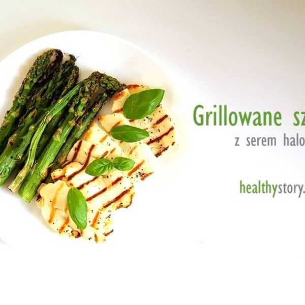 Grillowane szparagi z serem haloumi