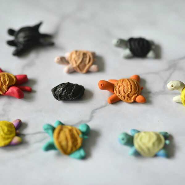 DIY: żółwie z makaronu i plasteliny
