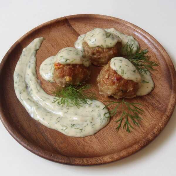 Cheesy meatballs in a dill sauce