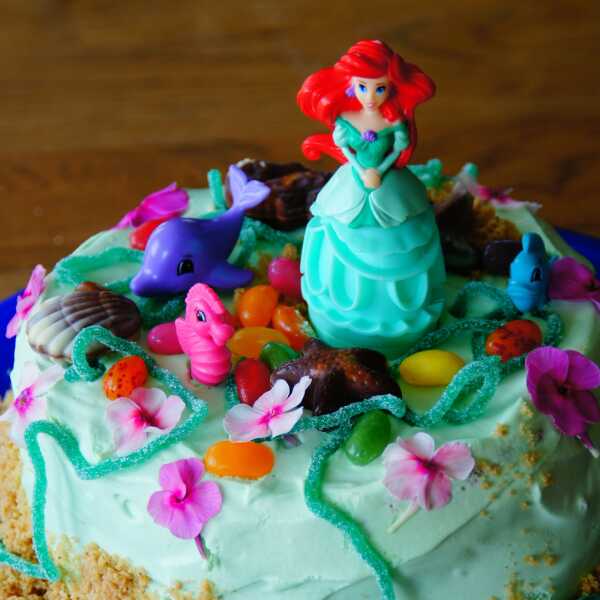 Tort mała syrenka Arielka / Ariel little mermaid cake DIY