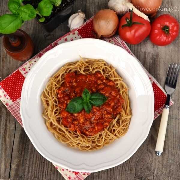 Dietetyczne spaghetti z indykiem - ok. 500kcal 