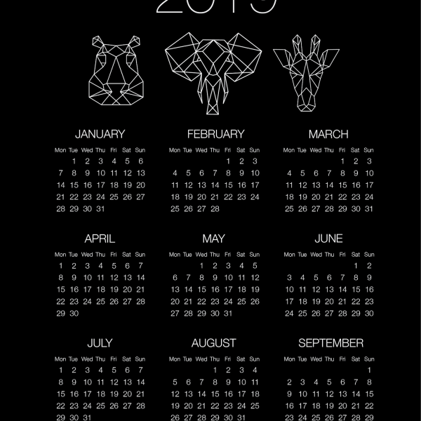 Darmowe kalendarze do druku na 2019 
