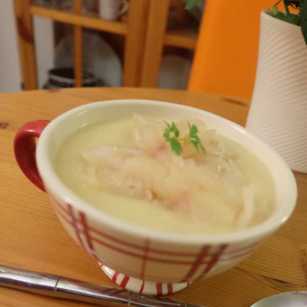 Zupa krem z selera z plamiakiem ( haddock)