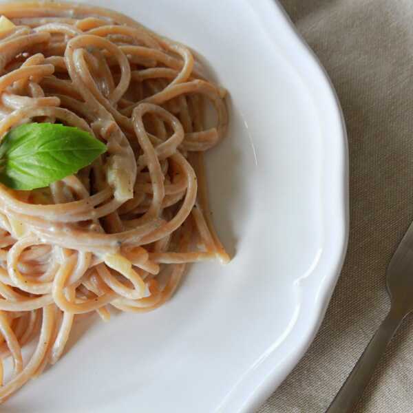 Kremowe spaghetti z kurkami 