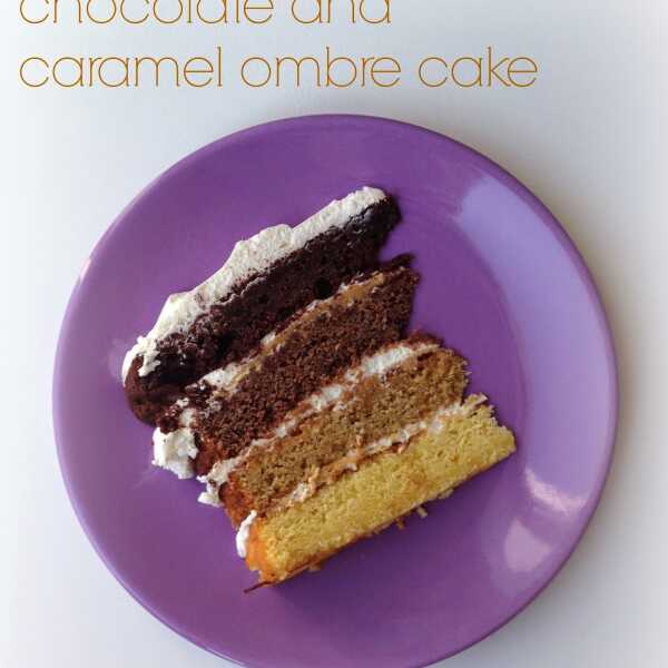 CHOCOLATE AND CARAMEL OMBRE CAKE