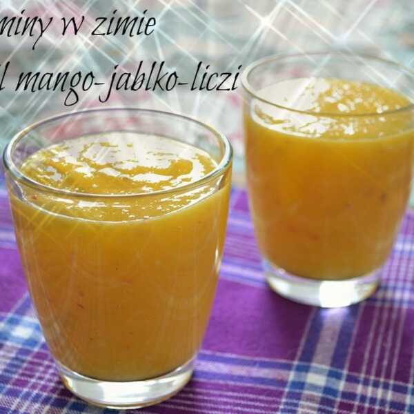 Trochę witamin w zimie - koktajl mango-jabłko-liczi.