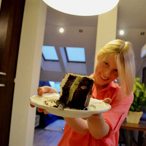 Lodowy tort miętowo- czekoladowy, na moje 21 urodziny :)