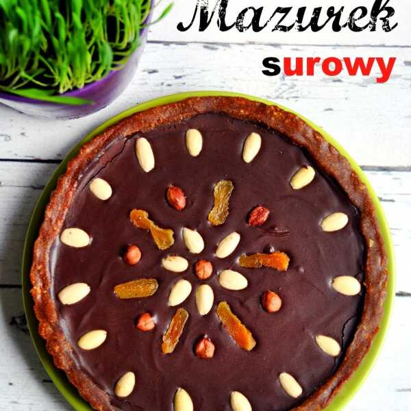 Surowy mazurek nutellowy