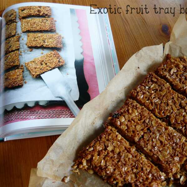 Exotic fruit tray bake