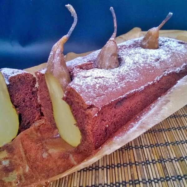 Ciemne ciasto z gruszkami / The dark cake with pears