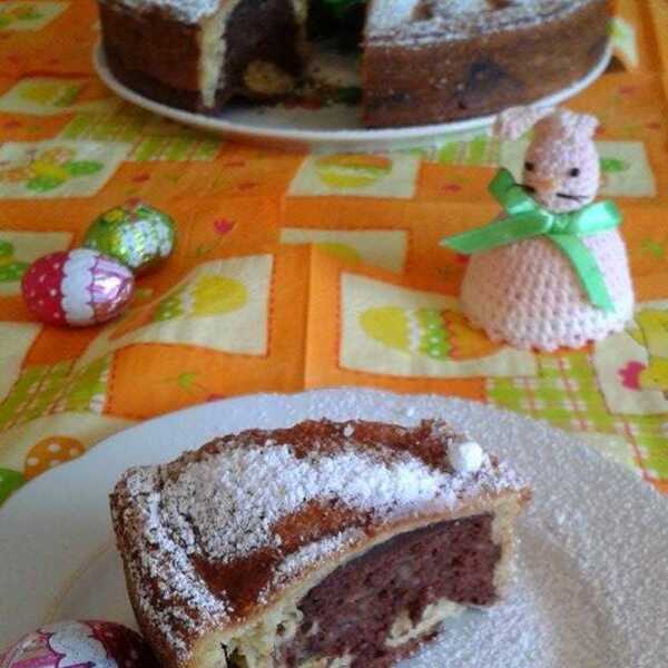 Zdrowa babka jogurtowa, waniliowo-czekoladowa z jabłkiem