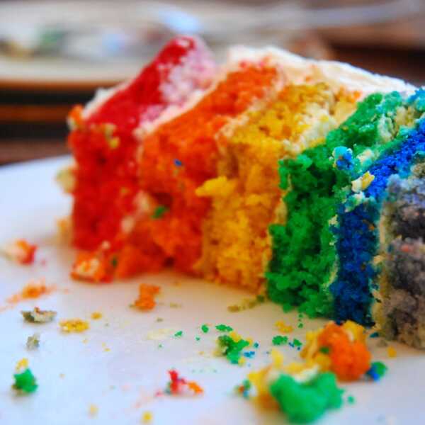 Rainbow cake ( tęczowy tort)