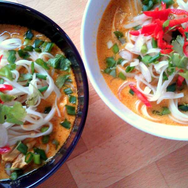 Tajska pikantna zupa z kurczaka z rejonu Chiang Mai