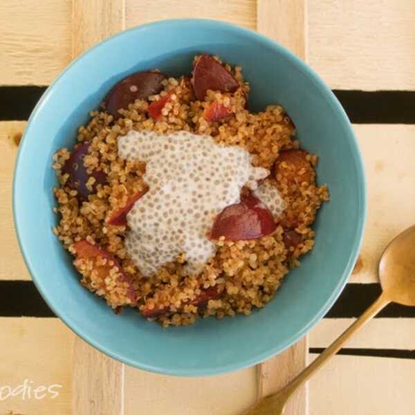 QUINOA with PLUMS & SPICES topped with CHIA JAM
