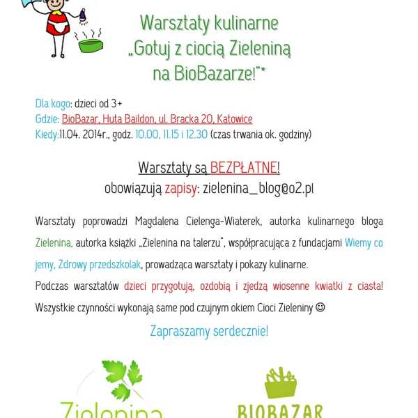 Warsztaty z Zieleniną w kwietniu (Katowice i Gliwice)