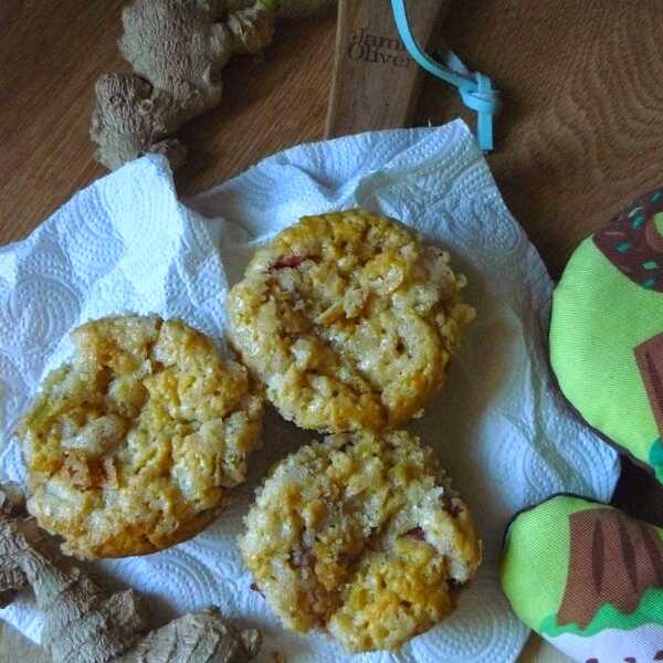 Rabarbarowe muffiny z imbirową kruszonką