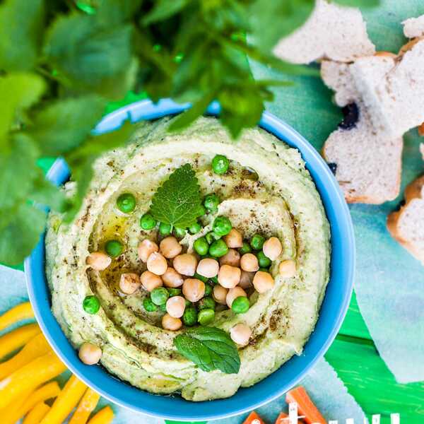 HUMMUS MIĘTOWY Z ZIELONYM GROSZKIEM