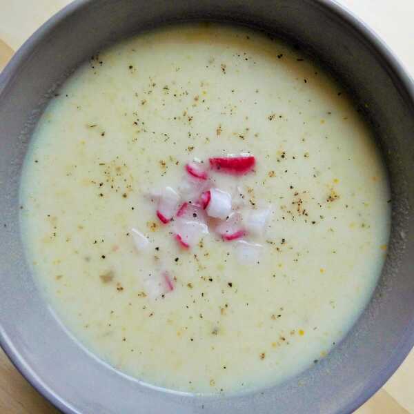 Sezon na szparagi - zupa krem z białych szparagów z rzodkiewką