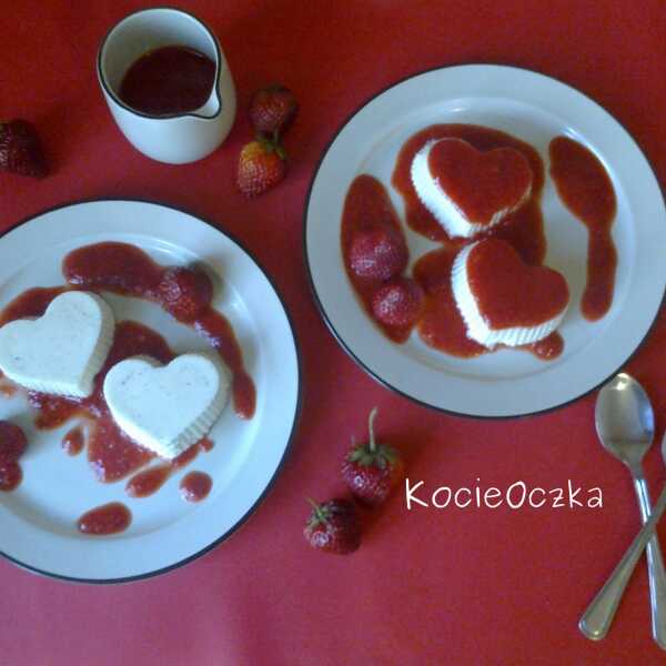 Panna Cotta z sosem truskawkowym