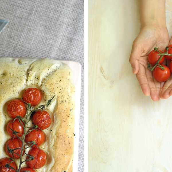 Focaccia z pomidorkami i pieprzem