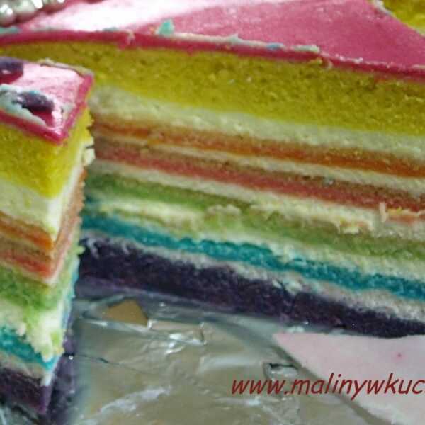 Tęczowy tort. Rainbow cake