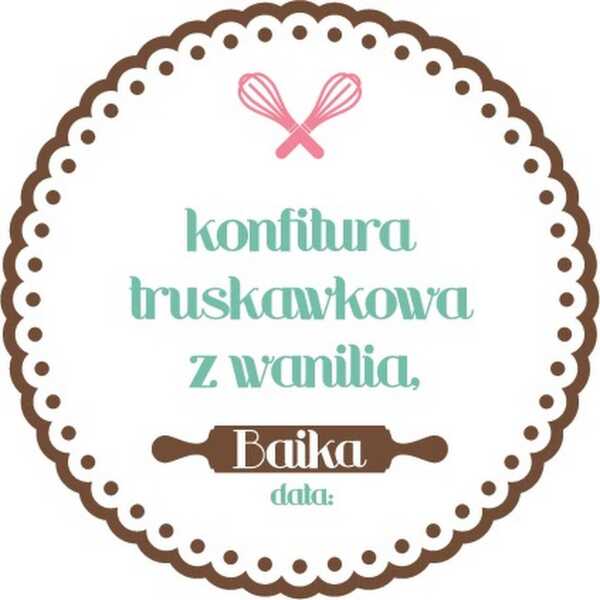 Konfitura truskawkowa z wanilią - etykietka