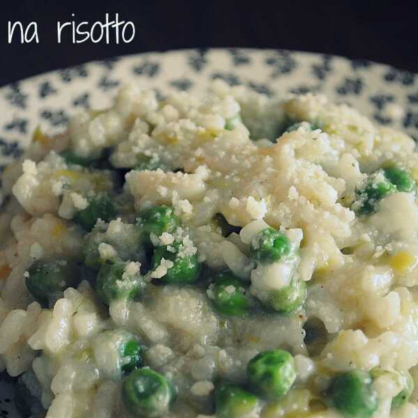 Risotto z porem i zielonym groszkiem