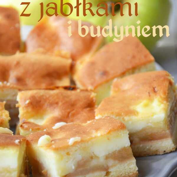 Ciasto z jabłkami i budyniem