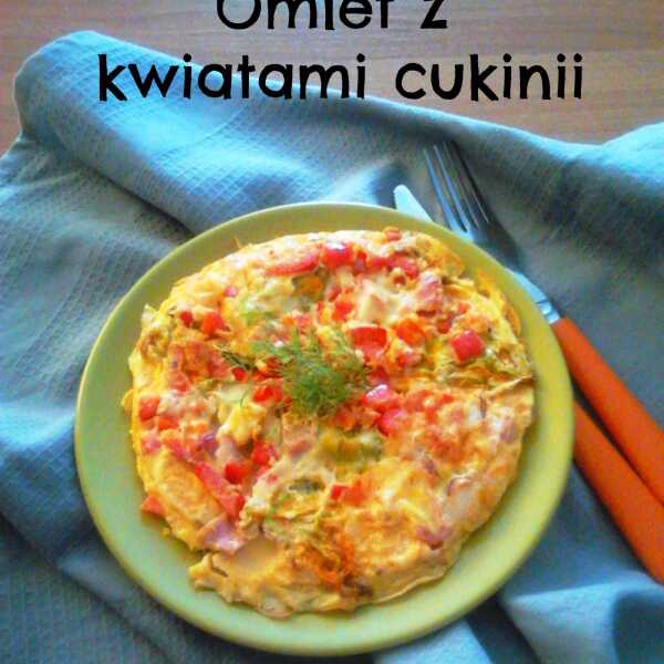 Omlet z kwiatami cukinii